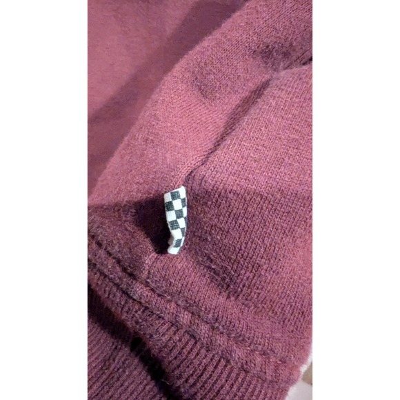 Vans Burgundy Checkerboard Pullover Hoodie Sweatshirt Size S - Picture 2 of 9